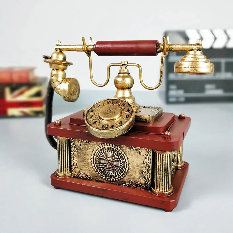 Vintage Wrought Iron Gas Pump Phone Model Retro Home Decor Creative Photography Prop Ornament