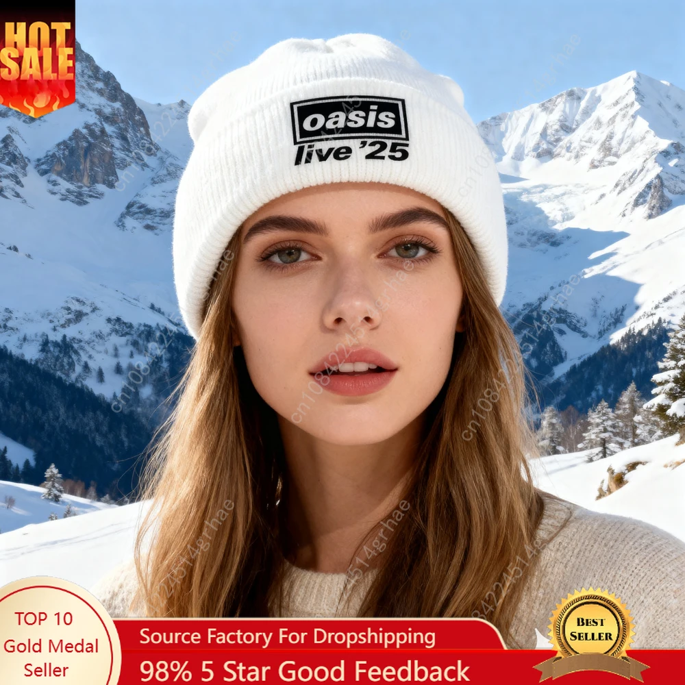 

1pc'oasis ' Acrylic knitted beanie, outdoor headwear accessory, windproof and warm ski hat, 100% acrylic