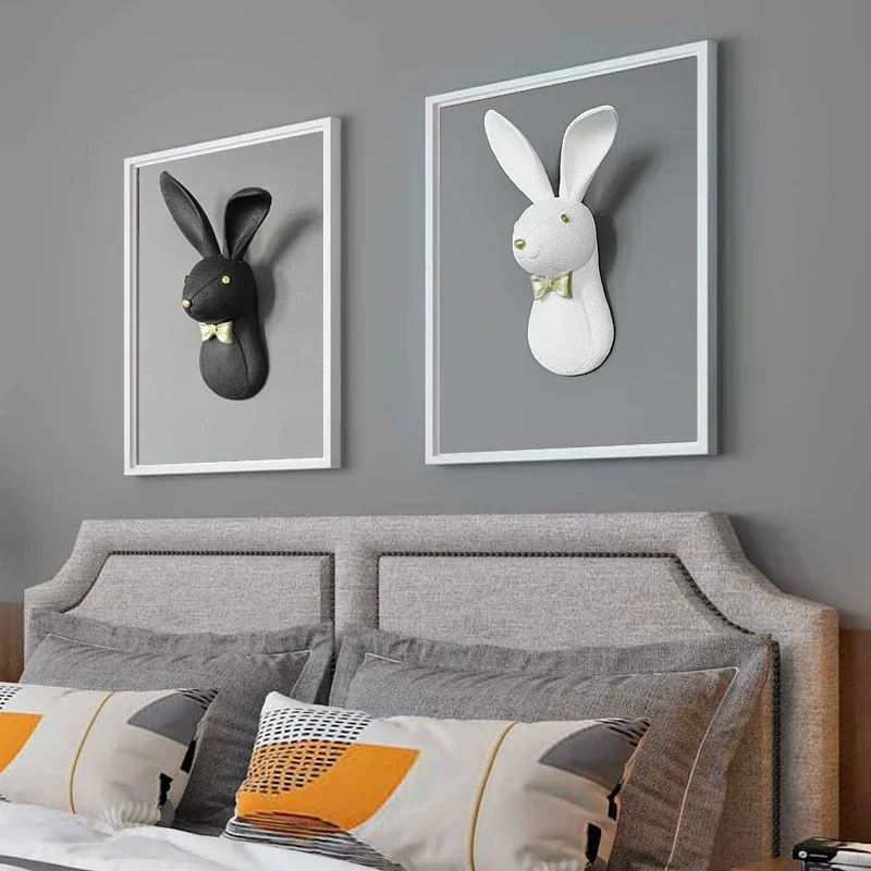 

Modern Wall Decor Rabbit Statue Sculpture Home Decoration Accessories Decorative Resin Statues Living Room Decorations Figurine