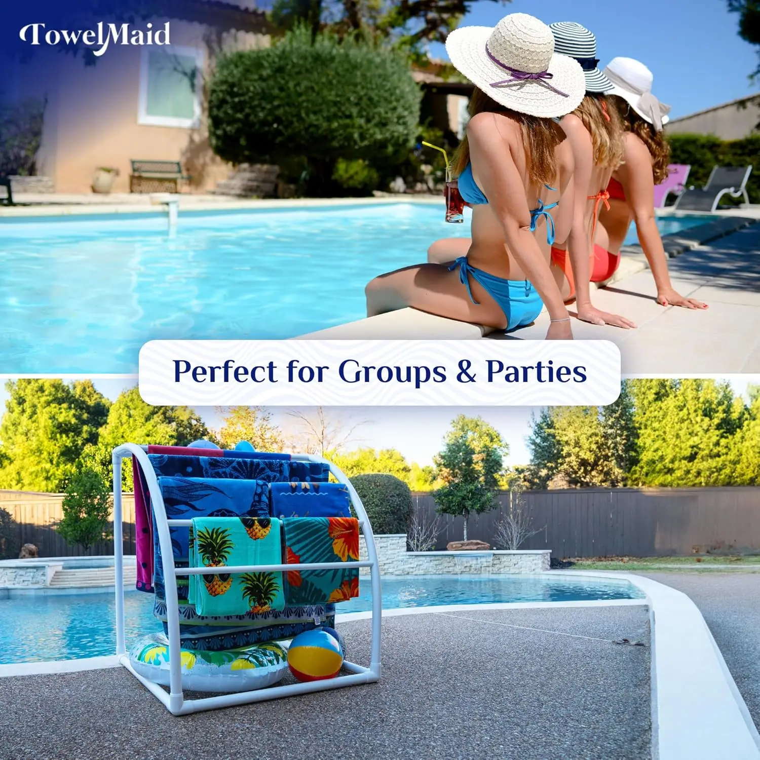 ginal Made In The Usa Curved 7 Bar Freestanding Outdoor Poolside Towel Rack