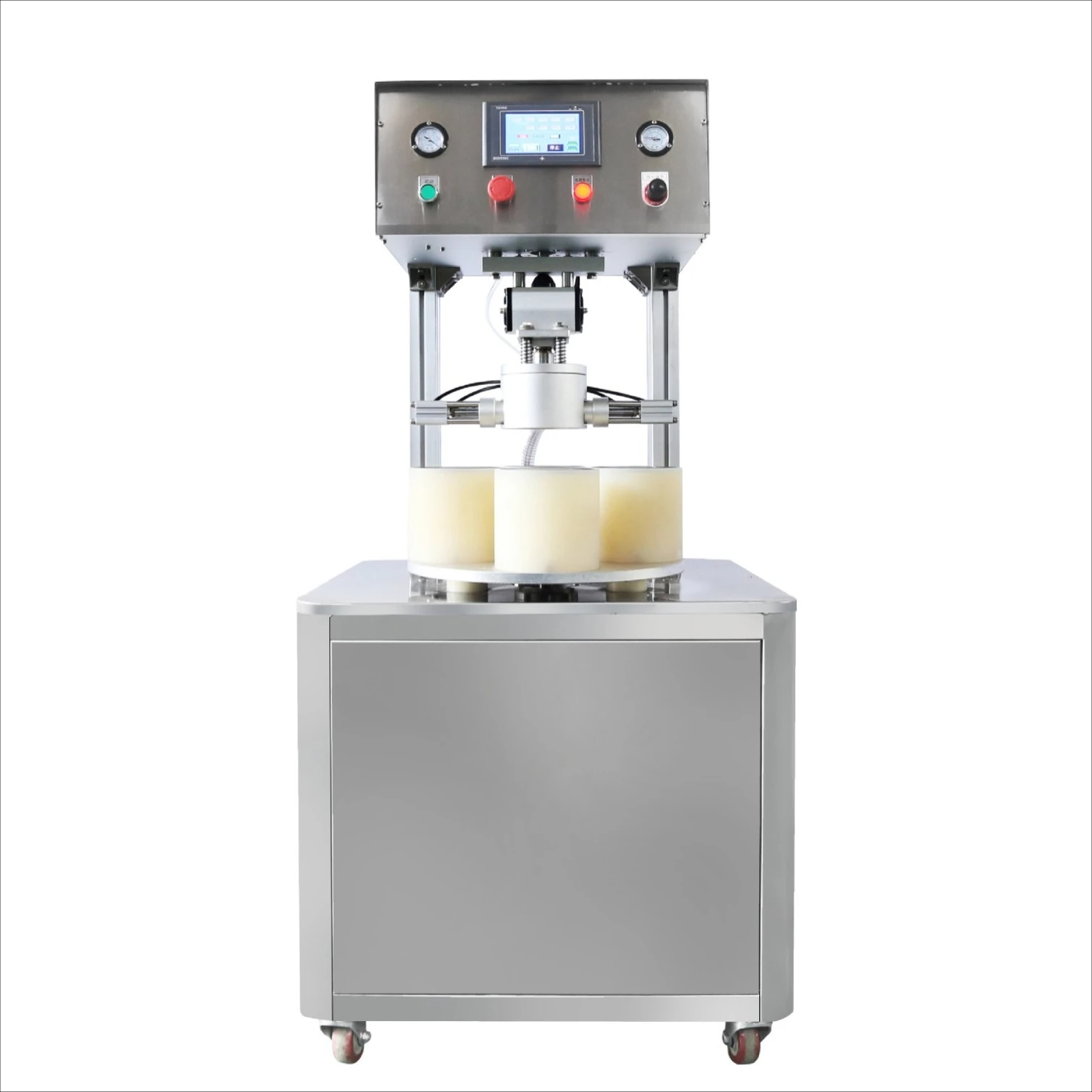 Four-Station Vacuum Capping Sealing Machine for Chili Sauce and Other Sauces