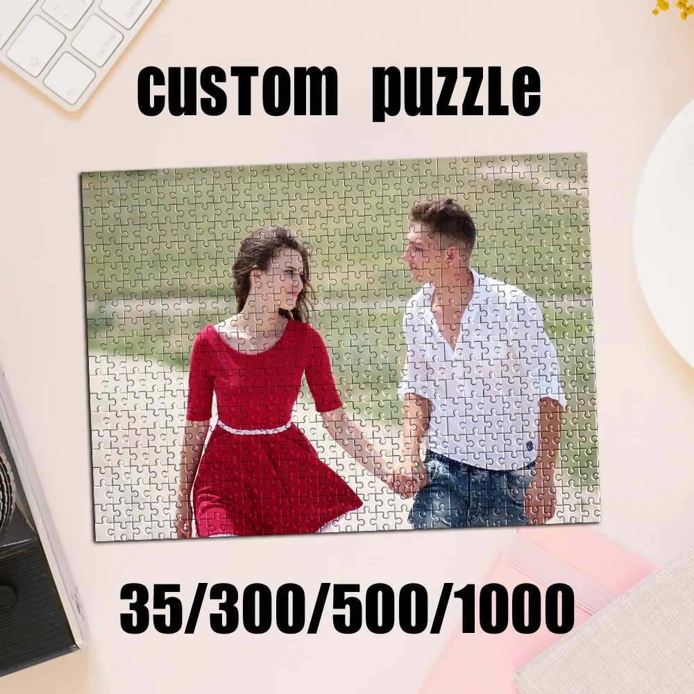 35/300/500/1000 Stück personalisiertes, individuelles Foto-Paar-Puzzle für Ihn, Sie, Familie, Freunde, Kinder, für Geburtstage, für Hochzeiten