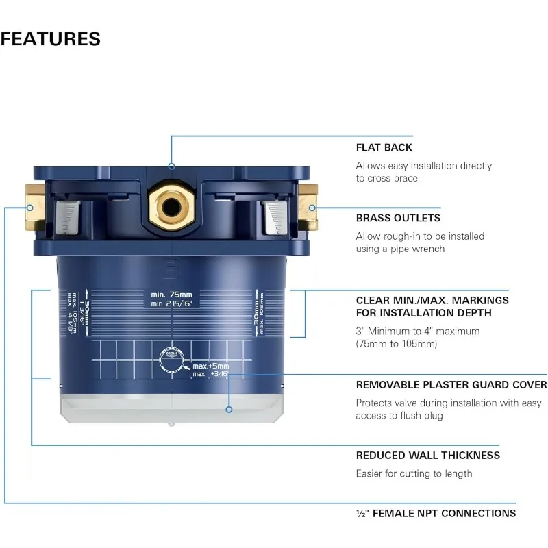 

Универсальный монтажный короб B50C Rapido Smartbox - для GROHE 35601000, подходит для кухонной арматуры
