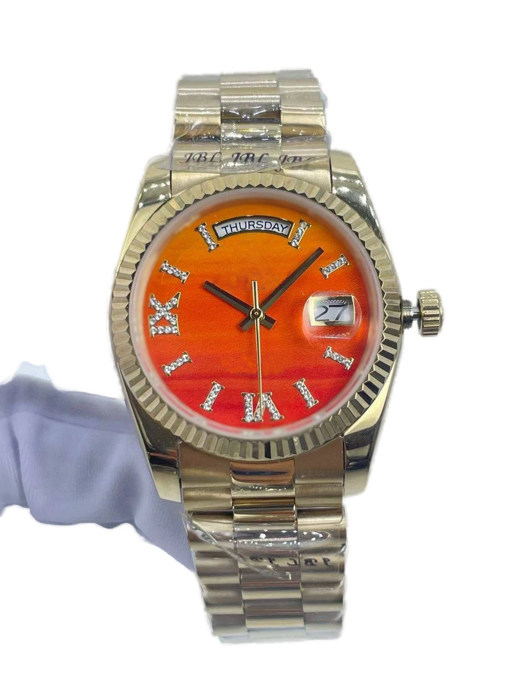 Elegant Ladies Watch - 36mm Bezel, Calendar Window, Precision Steel Strap