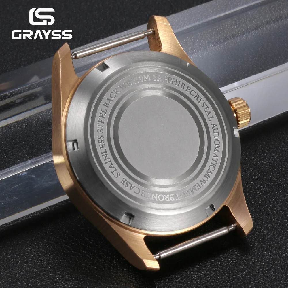 Cusn8 Echtbronze Pilot 36/39mm 20ATM Uhrengehäuse AR Saphirglas für NH34 NH35 ETA2824 PT5000 Taucheruhr Mod – Detail 4