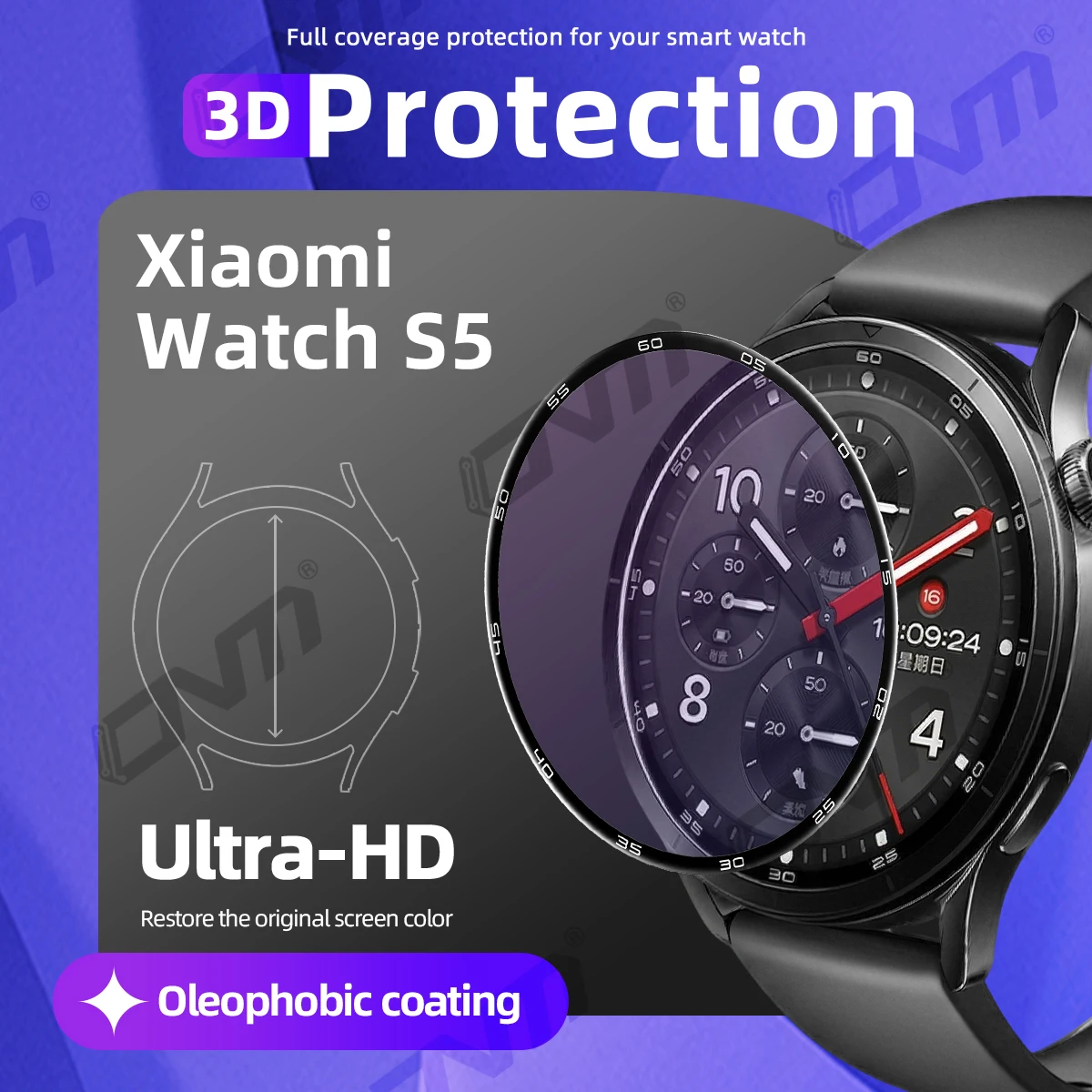 

Screen Protector For Xiaomi Watch S5 46mm HD Anti-scratch Full Coverage Protective Film for Mi S5 Accessories (Not Glass)