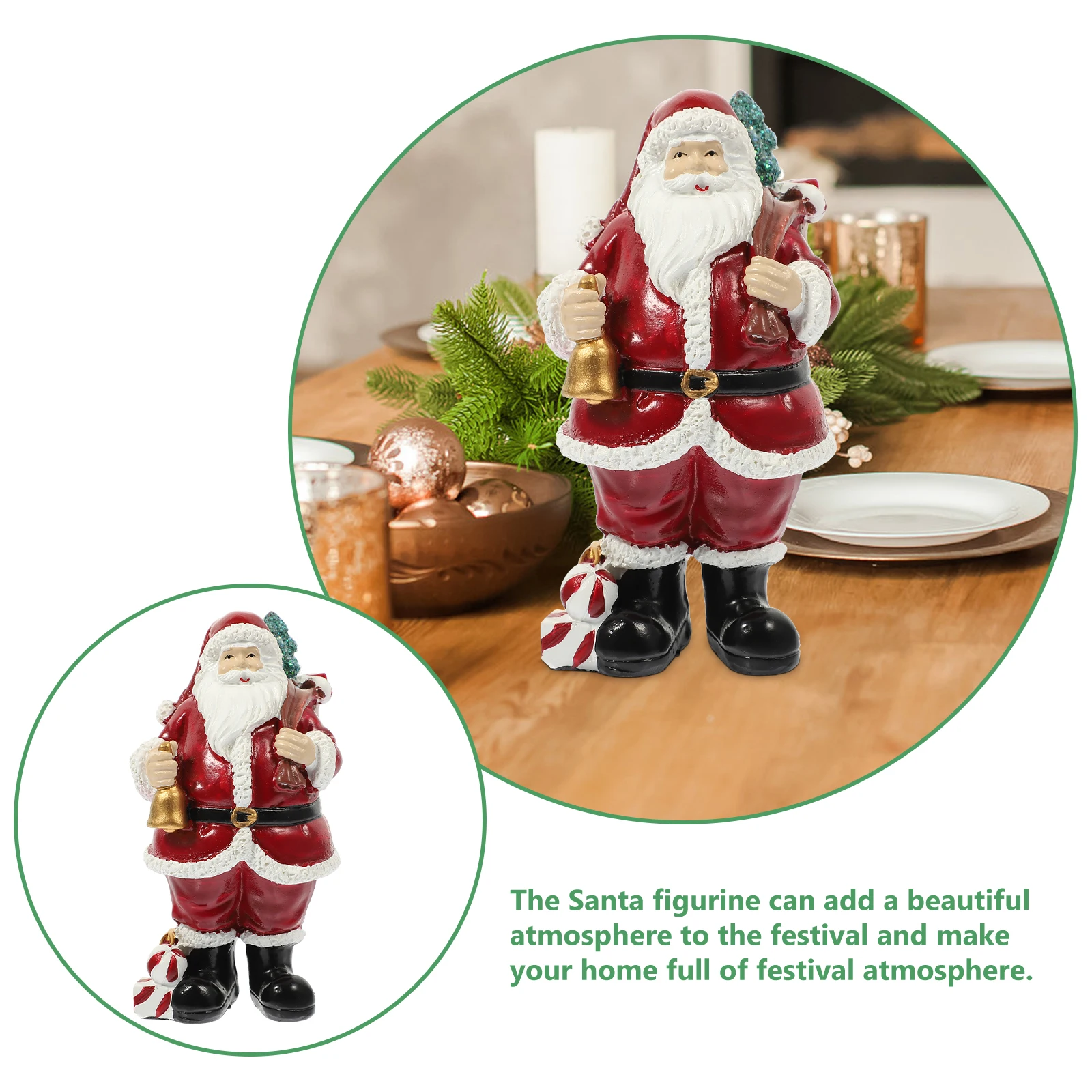 

Resin Santa Claus Decoration Christmas Party Desktop Sculpture Xmas Festival Supply Santa Claus Sculpture Xmas Home Decor
