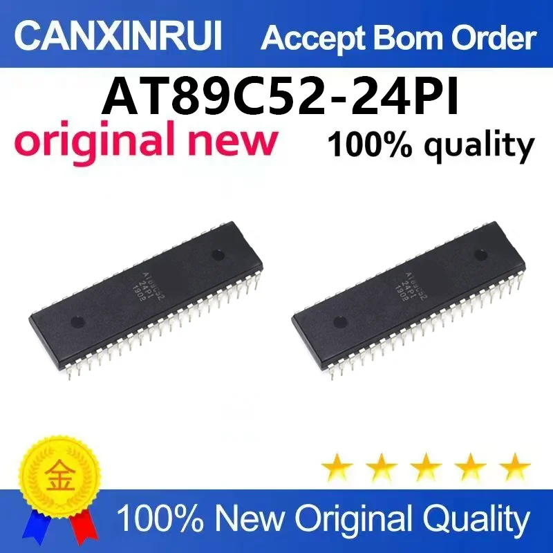 （5pcs-100pcs）AT89C52-24PI AT89C52-24PU direct insertion DIP40 microcontroller