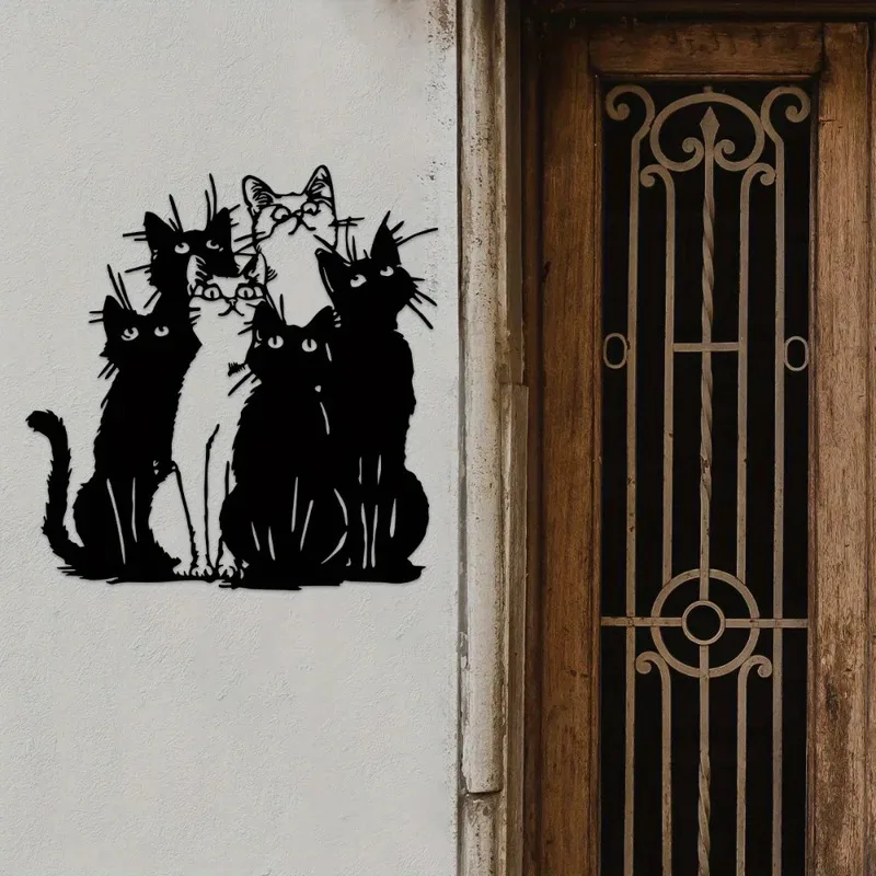 Top Rated Charming Metal Cat Wall Art – Perfect Gift for Cat Lovers, Ideal for Thanksgiving & Christmas, Unique Feline Decor