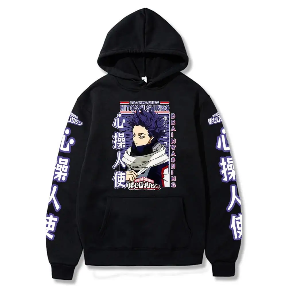 Harajuku Anime My Hero Academia Hitoshi Shinsou Cartoon Women Hoodies Boku No HeroAcademia Unisex Long Sleeve Winter Sweatshirts