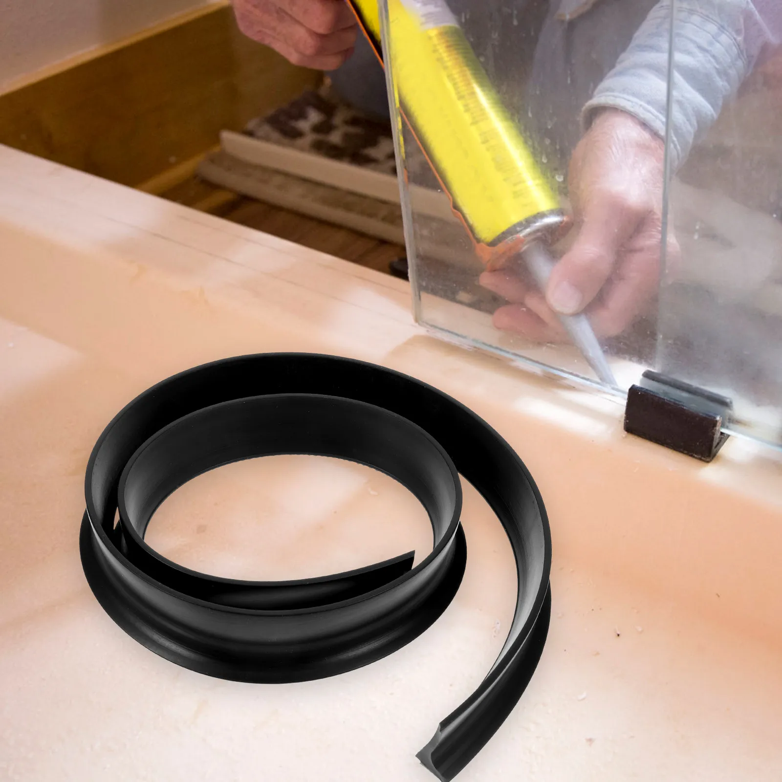 

Водонепроницаемая полоса-барьер 1М для защиты от брызг для кухонных моек, ванных комнат, душевых, порогов, гладких поверхностей, плитки, стекла, керамики