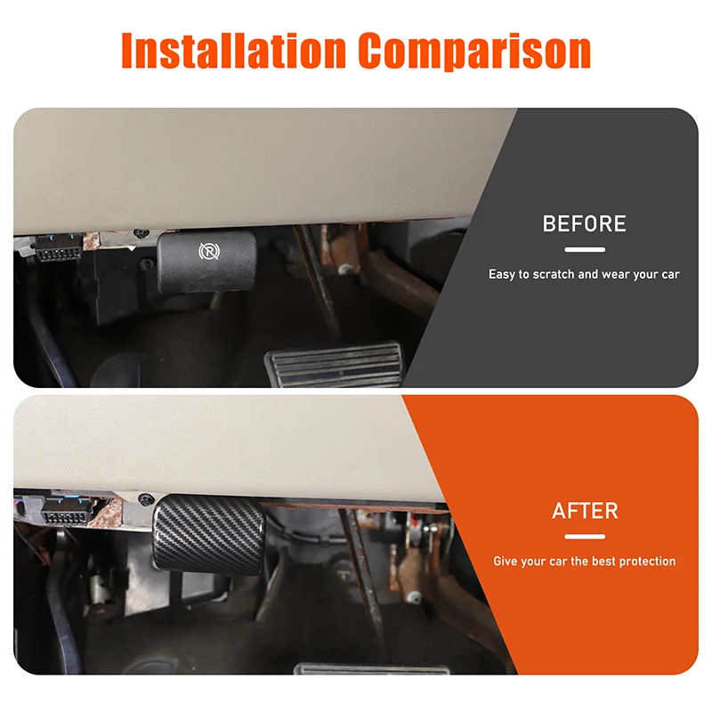 

For Hummer H2 2003-2007 ABS Carbon Fiber Car handbrake release handle decorative cover sticker car interior accessories