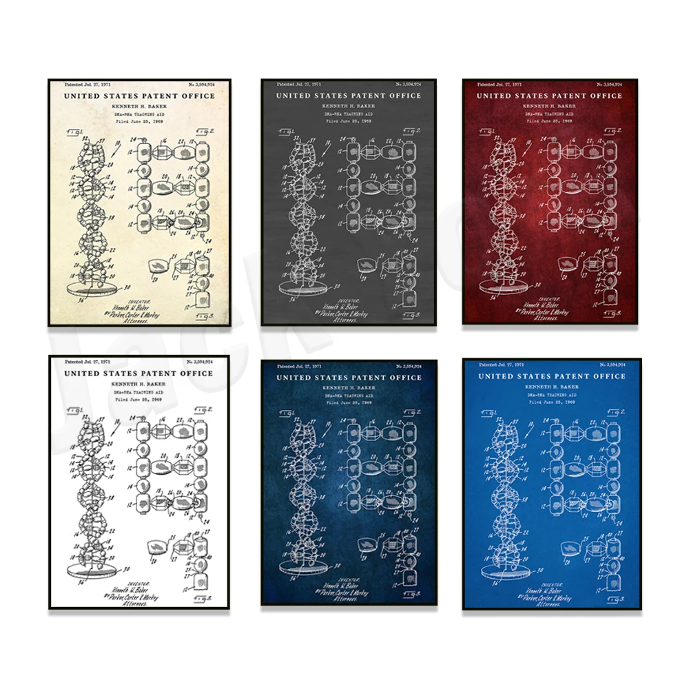 Forensic Prints: DNA RNA 1971 Patent Print. Police Invention Blueprint Poster, Criminal Justice Vintage Decor, Criminologist Gif