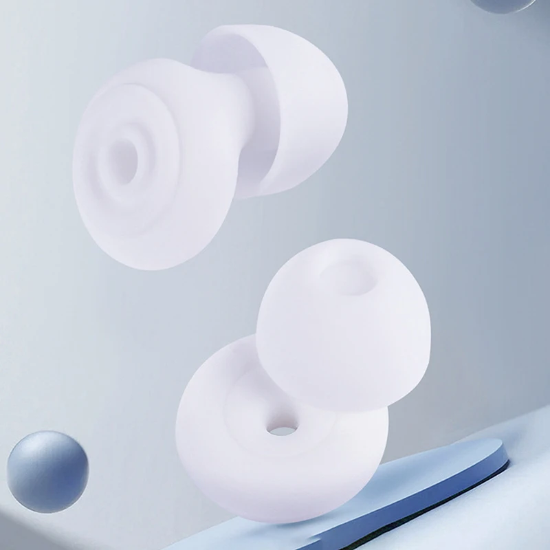 1 Pasang Penyumbat Telinga Pengurang Kebisingan Penyumbat Telinga Silikon Anti Kebisingan Membatalkan Penyumbat Telinga Kedap Suara Pelindung Telinga Lembut Berenang Tahan Air