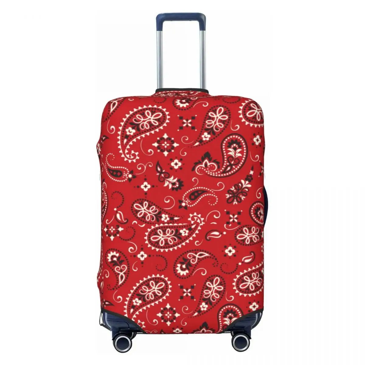 

Custom Fashion Red Bandana Pattern Luggage Cover Protector Cute Travel Suitcase Protective Cover for 18-32 Inch
