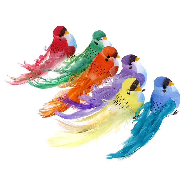 1pc Artificial Foam Feather Bird Figurine Ornament Lawn Yard Garden Tree Decoration