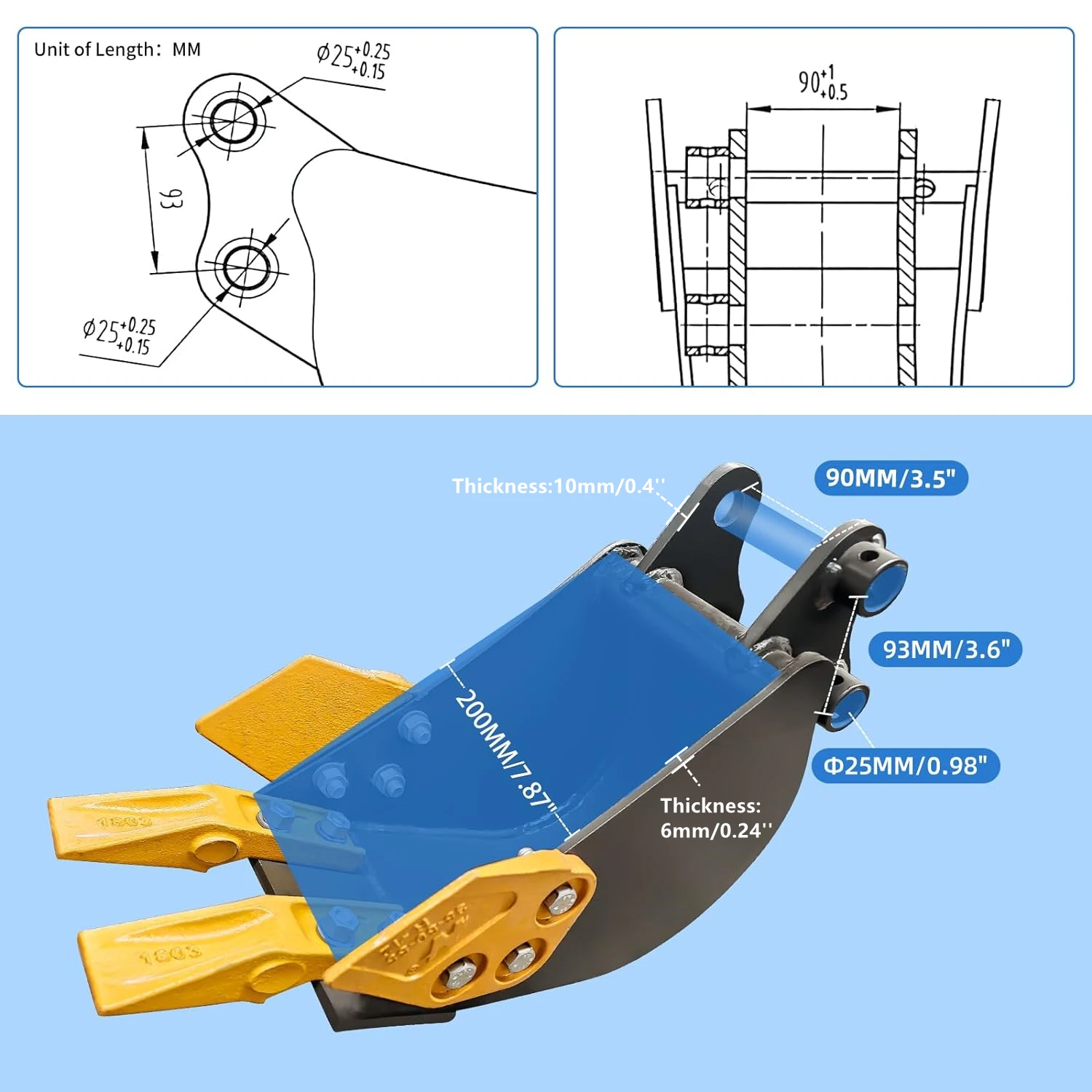 Imagem -05 - Hidráulica Mini Bagger Excavator Attachment Escavadeira Crawler Escavadeira Esmagando Vala Limpeza de Perfuração e Bulldozing Apêndice