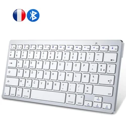 French AZERTY Layout Bluetooth Keyboard Light Portable Slim Wireless Keyboard clavier for iPad iOS Android Windows Smart TV