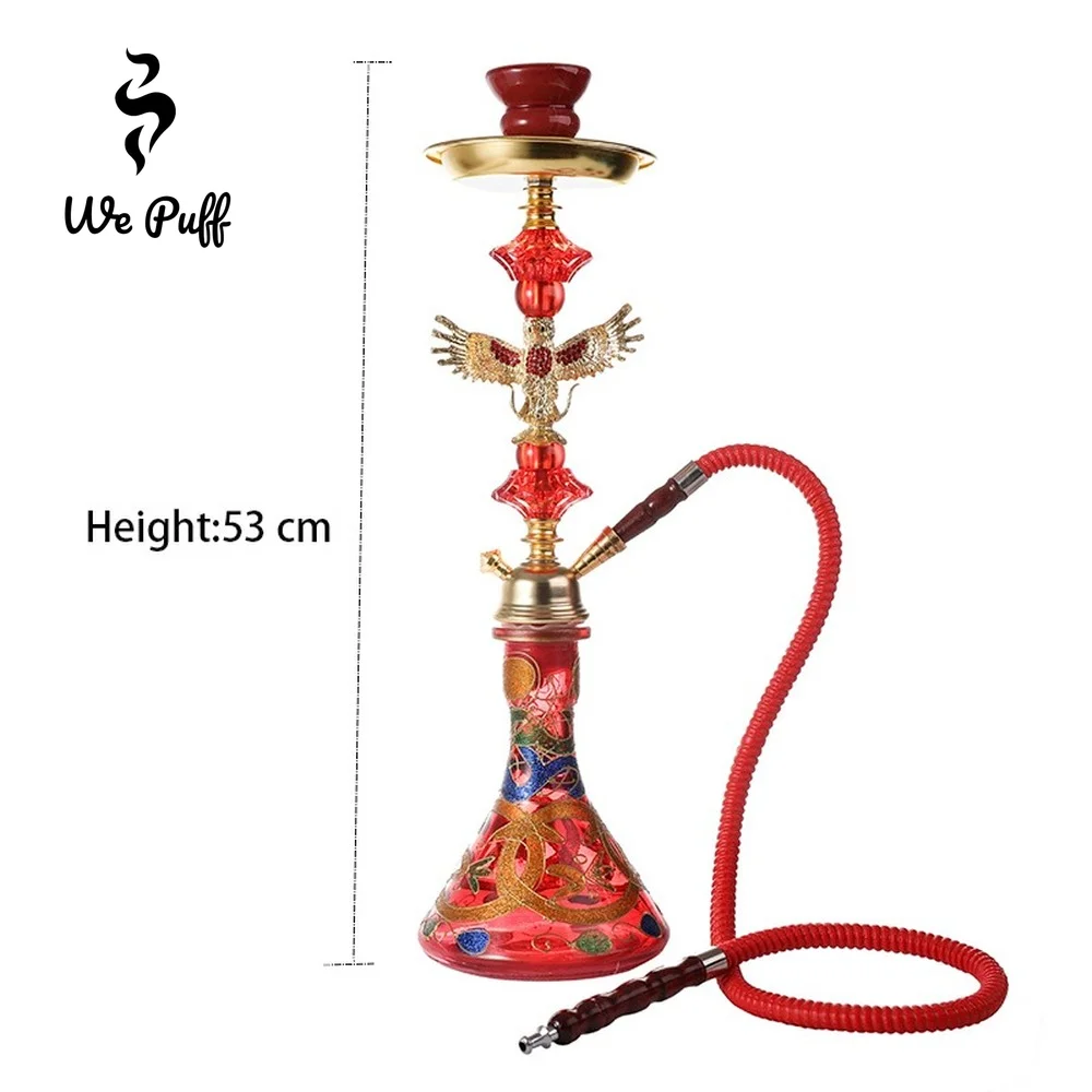 WE PUFF Arab Eagle Hookah Set with Single Hose Chicha Bowl Sheesha Base Narguile Complete Smoking Grass Pipe Shisha Accessories