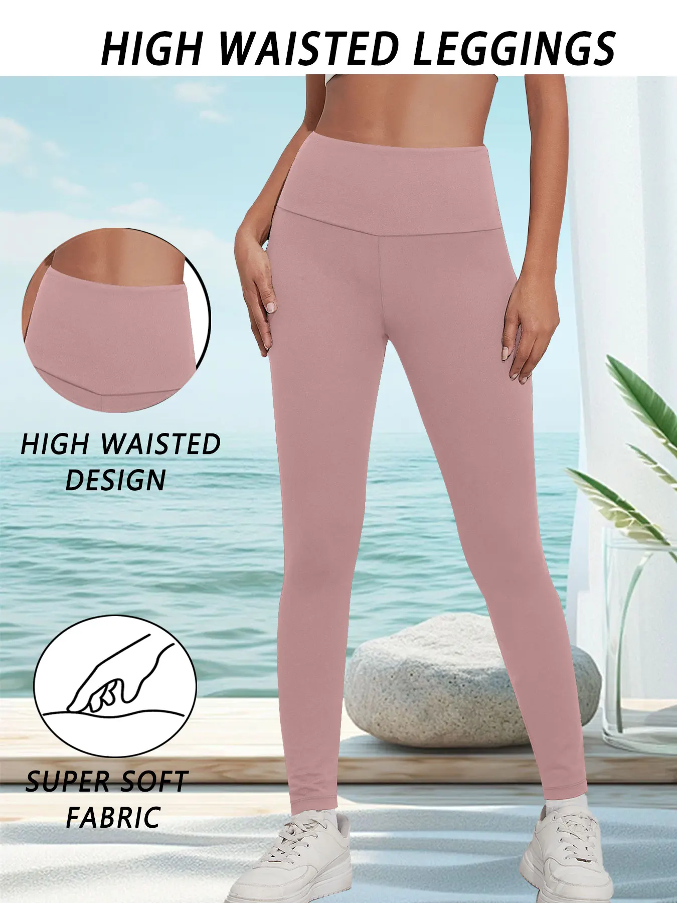 

Women's Super Soft Leggings High Waisted Tummy Control No See Through Workout Yoga Running Athletic Push Up Gym Fitness Leggings