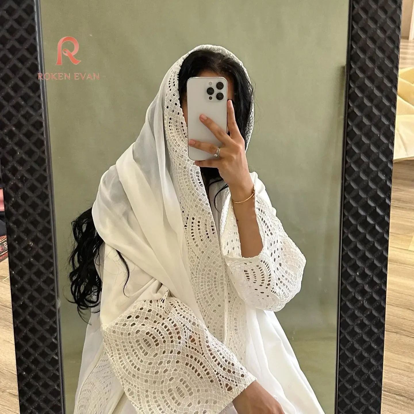 

ROKEN EVAN 2024 Middle East Muslim 2024 Fashion temperament elegant Cardigan robe with headscarf