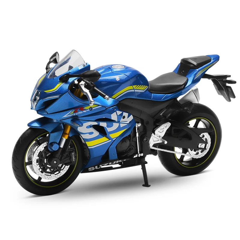 CCA سوزوكي GSX-R1000 نموذج دراجة نارية تأثير معدني حامل قابل للسحب أنيق وملفت للنظر عطلة هدية عرض قطعة