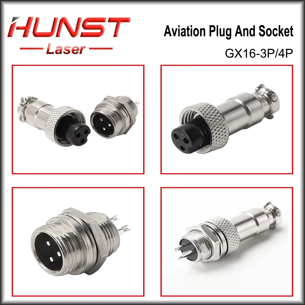 HUNST GX16 Metal Aviation Socket 3/4pin Cable Terminal Fixed And Docking Movable Female And Male
