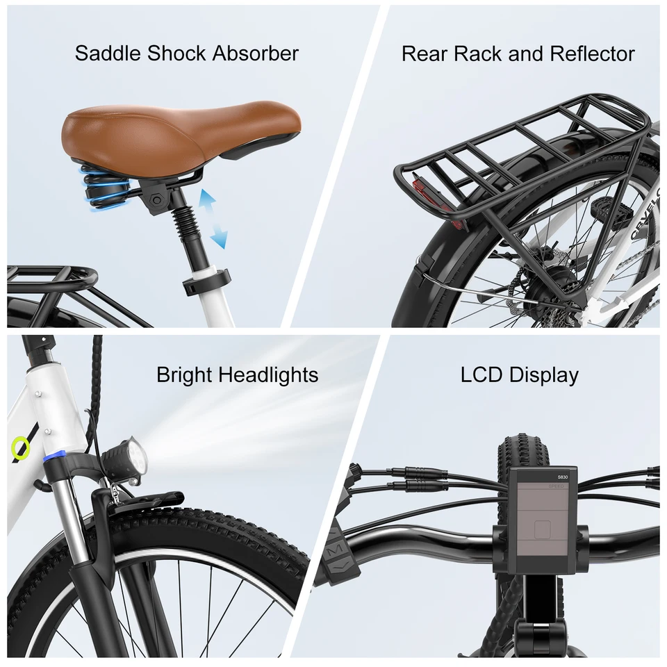 Cybervelo 1000W Peak Electric Bike 26 Inch 7-Speed Removable Battery 80 Miles Range Ebike for Men And Women Beach Snow Commute EK2 image 11