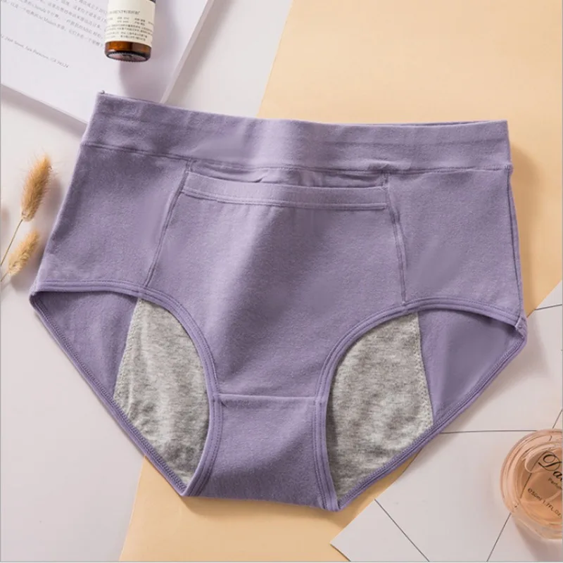 1Pcs Women's Physiological Panties Menstrual High Waist Cotton Underwear Anti-side Leakage Sanitary Underpants Women's Briefs
