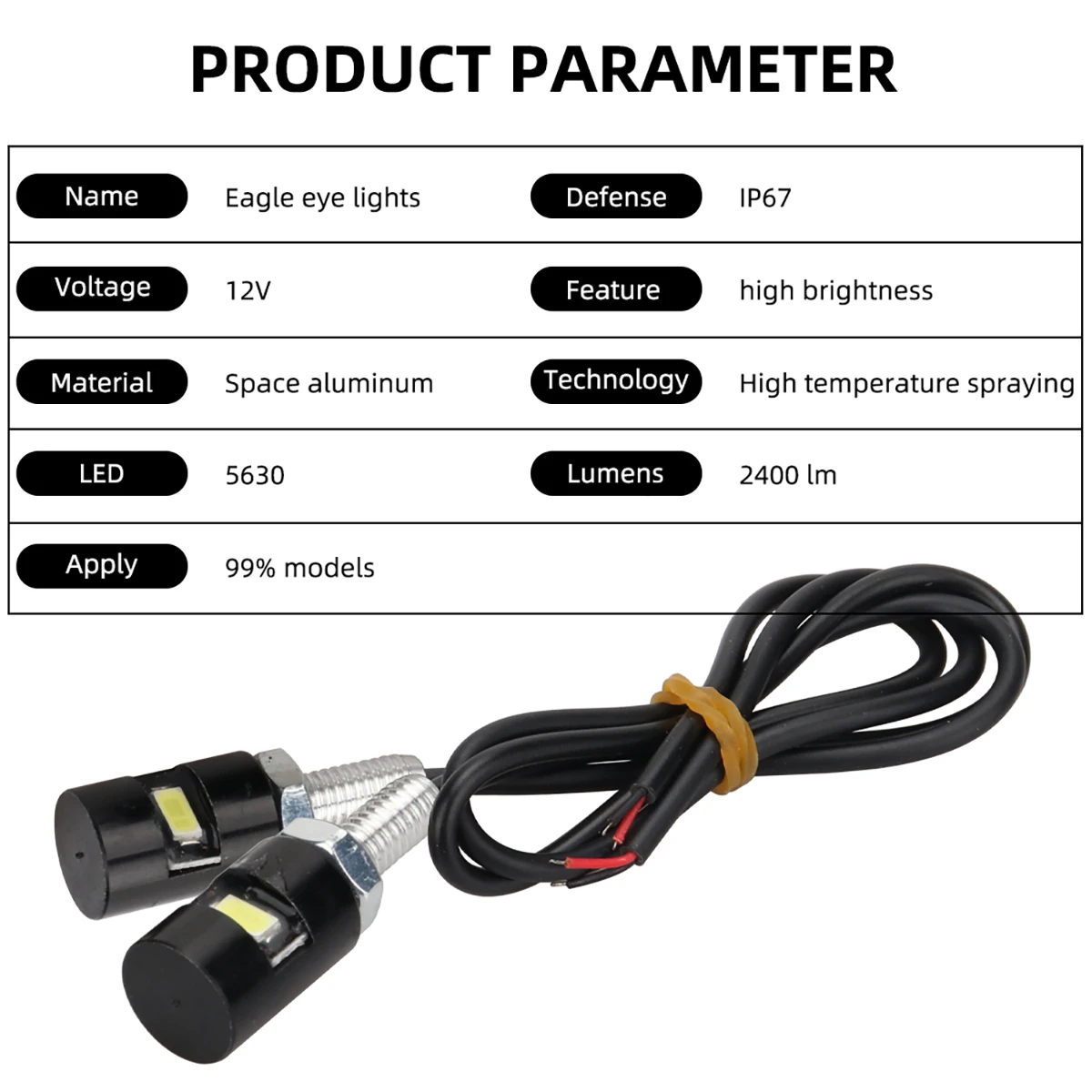 Universal Motorcycle LED Eagle Eye Shape Mini License Plate Light Turn Signal Turn Indicator Tail Rear Light Brake Fog Lamp Bulb image 3