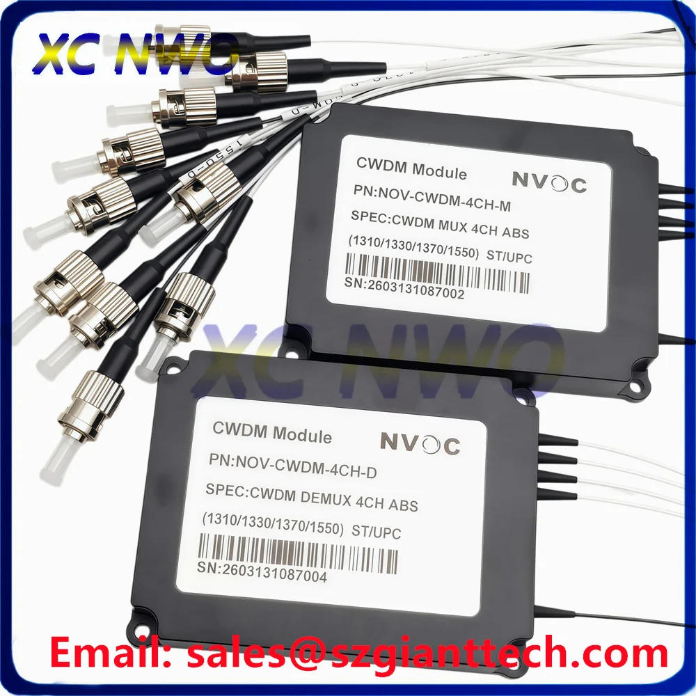 4Ch MUX DEMUX CWDM(1310nm 1330nm 1370nm1550nm) SM,0.9mm,1M,ABS Box Package,with LC/ST/FC/SC Connector