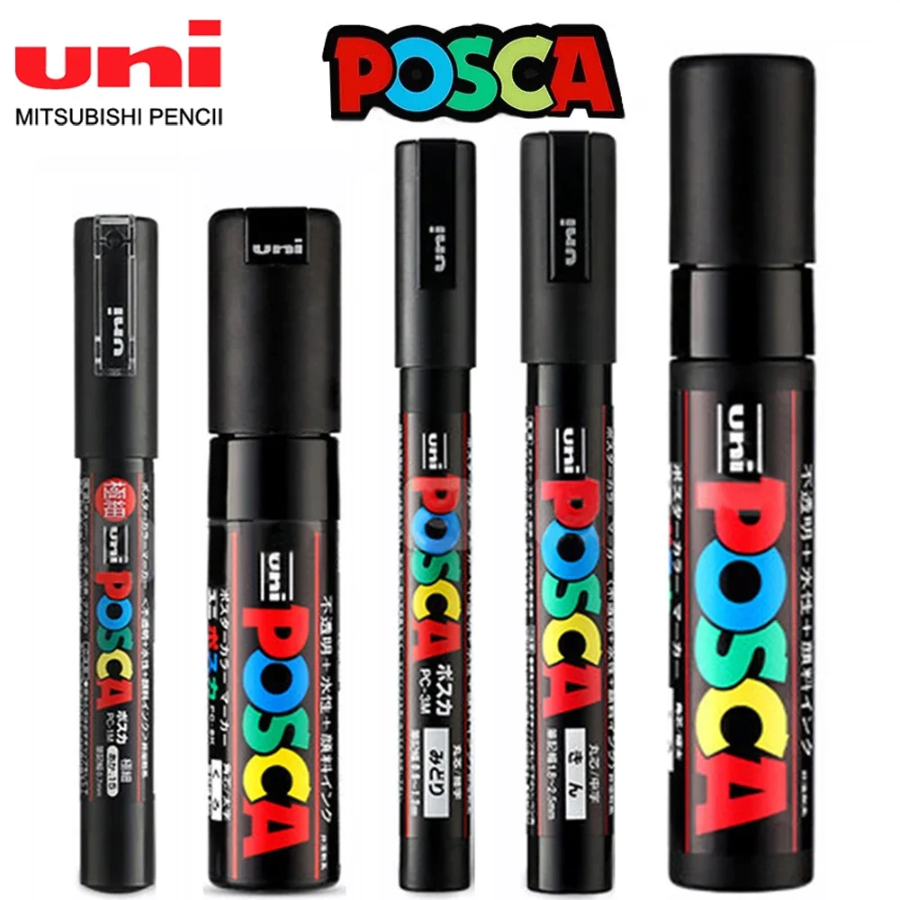 Japan Uni Posca Marker Pens Set PC-1M 3M 5M/8K/17K for Colores Acrylic Paint  Art Supplies Stationery Graffiti  Drawing