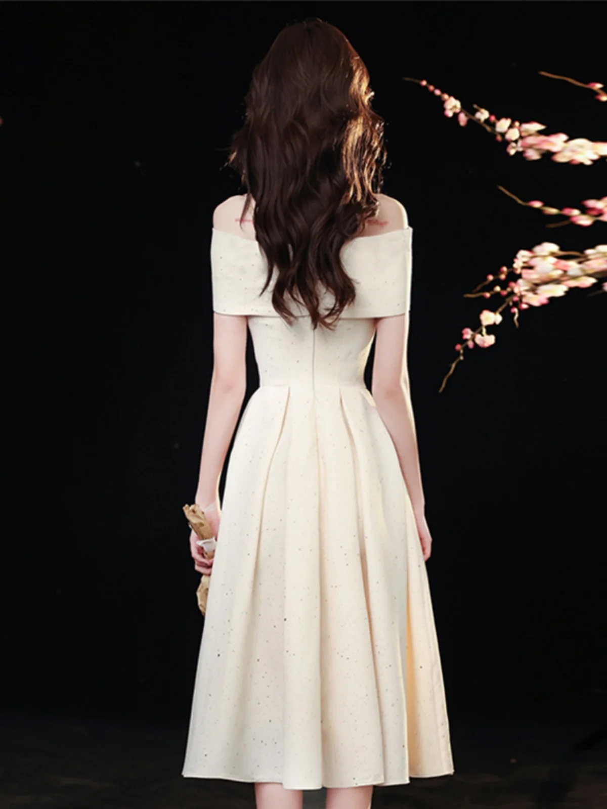 

Elegant Evening Gown Women's 2025 New Luxury Unique High-End Ball Lady's Dress A-Line Skirt Bubble Sleeve Short Sleeve Polyes...