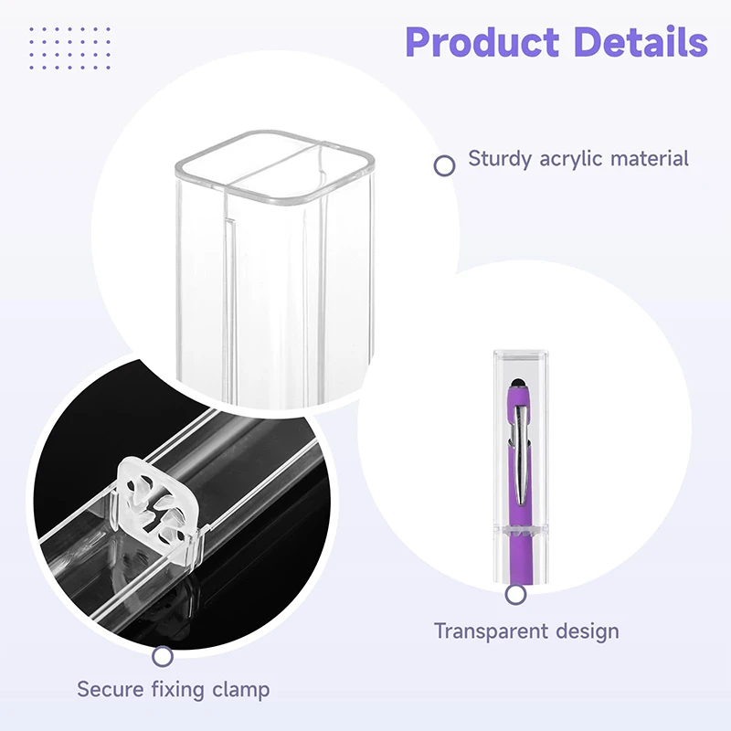 10Pcs Crystal Pen Packaging Boxes Plastic Transparent Pen Case Holder Gift Boxes Stationery