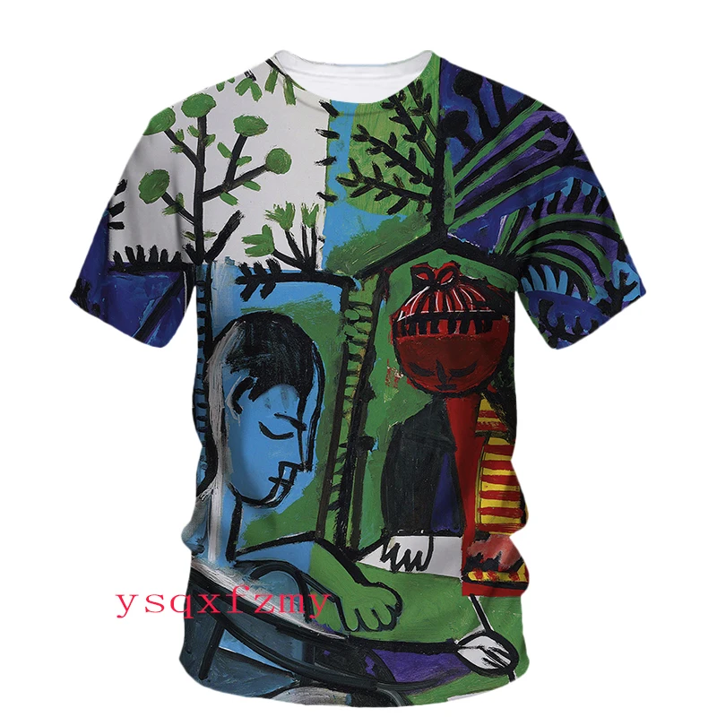 Spanish Oil Painting 3D Graphic Print Men's And Women's Street Art Fashion Wear With Avant-garde High-quality Round Neck T-shirt