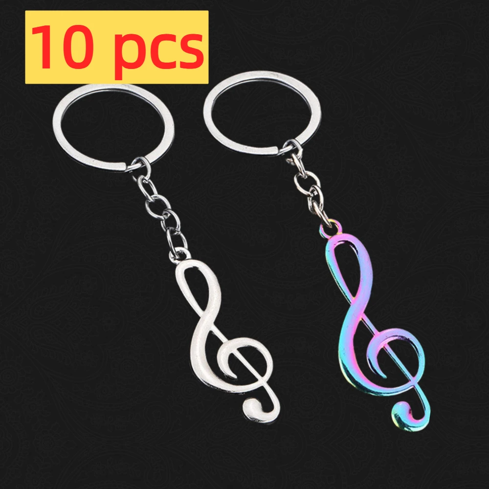10Pcs Music Keychain Music Note Keychain Music Note Keyfob G Clef Musical Symbol Metal Key Rings Students Teacher Bag Decoration
