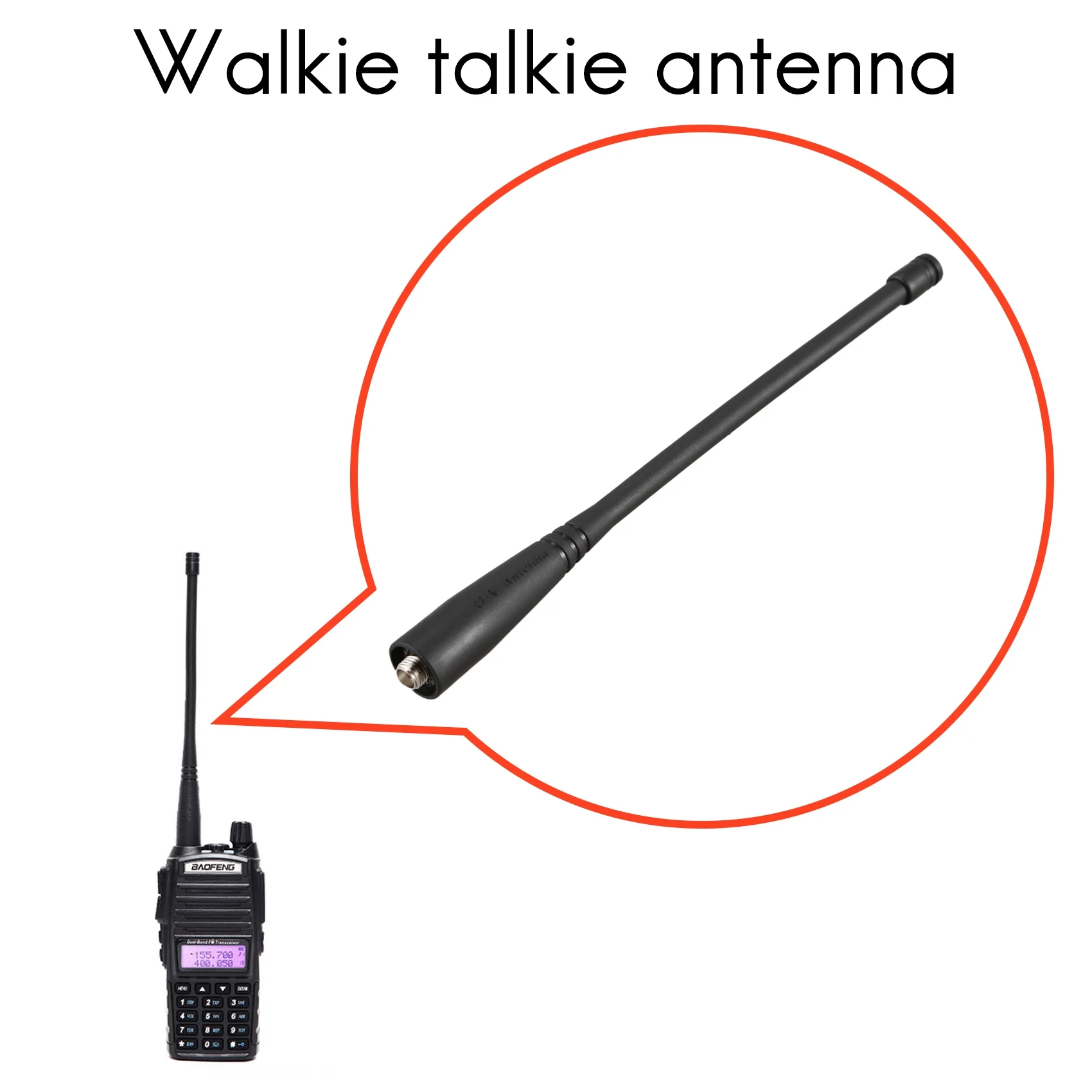 Uv-5r 안테나용 워키토키, SMA-암 UHF/VHF 136-174/400-520 MHz, UV5R UV-82 GT-3 액세서리