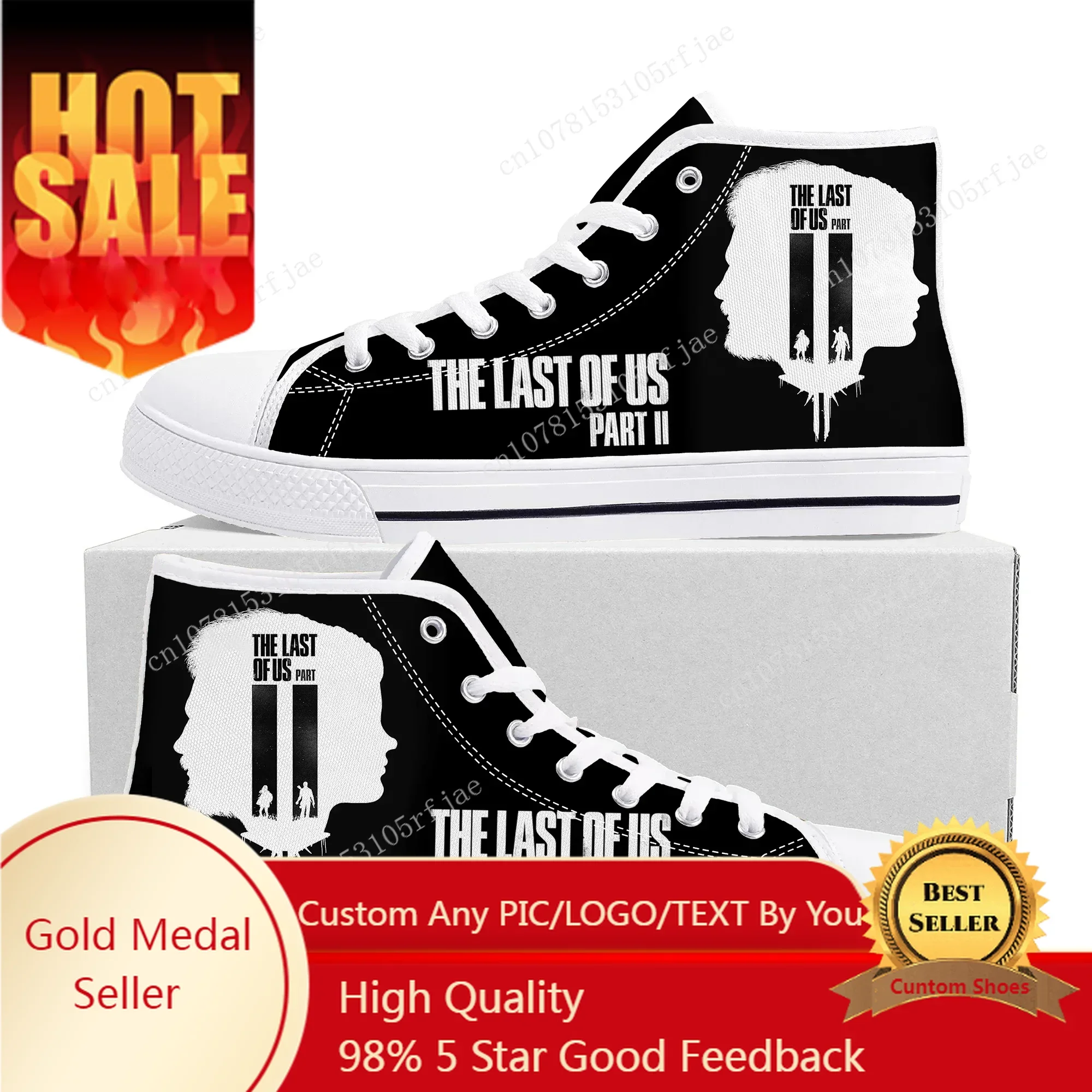 

The Last of US Part II High Top Sneakers Cartoon Game Mens Womens High Quality Canvas Shoes Casual Fashion Tailor Made Sneaker