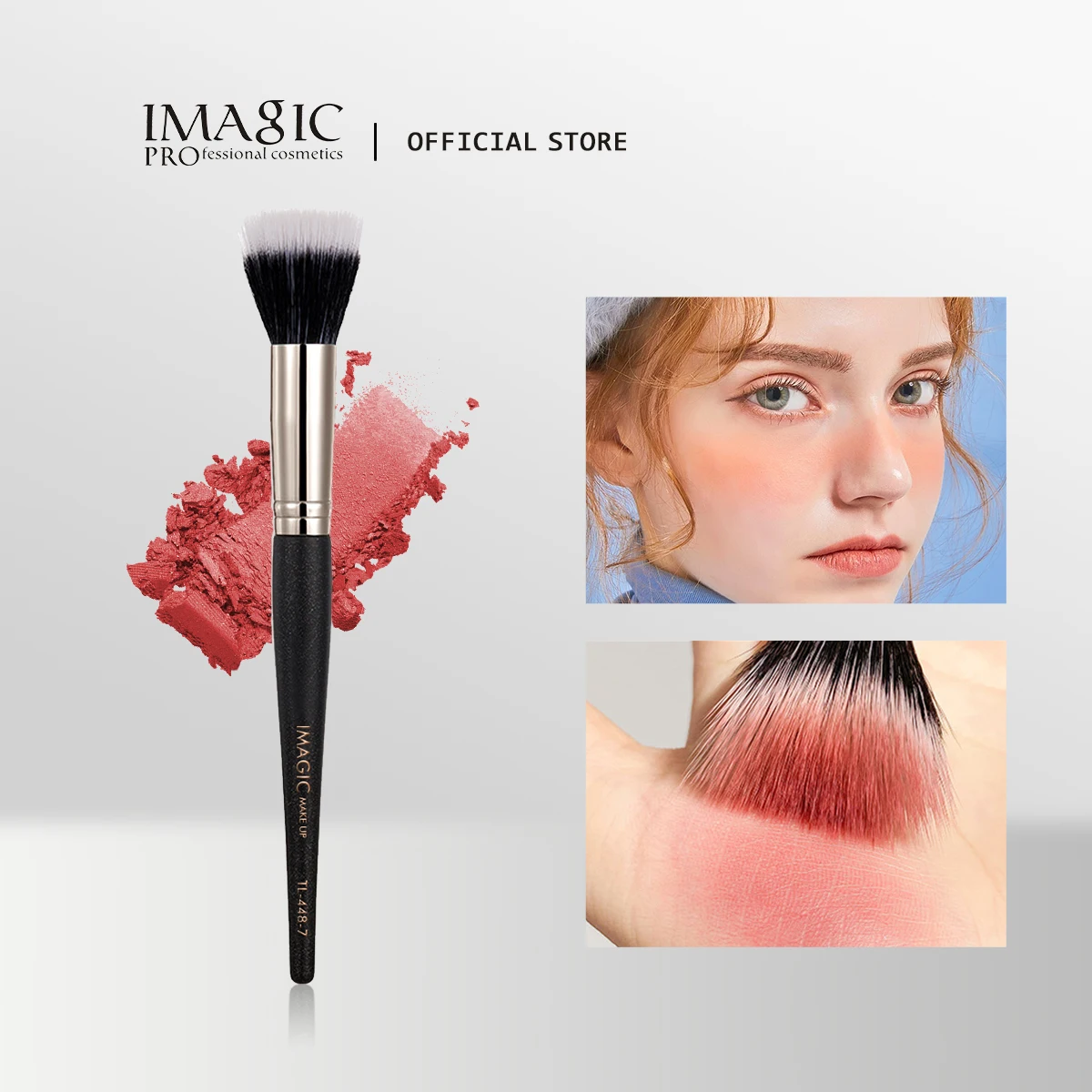 

IMAGIC Single Blush Brush Loose Powder Contouring Highlighter Brush Soft Fiber Hair Make Up Tool Professional Beauty Brushes