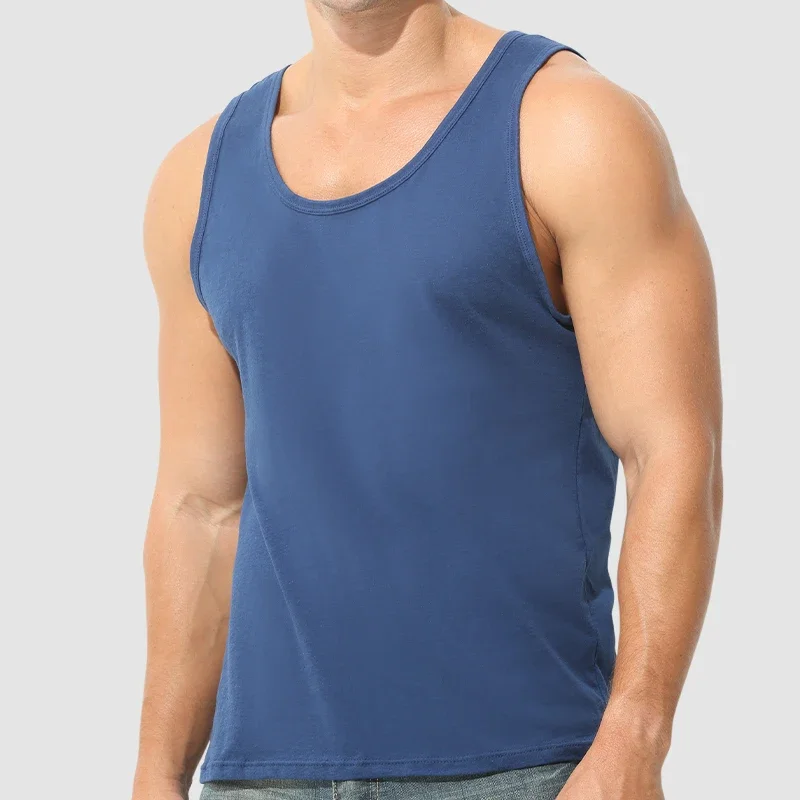 

5PCS Men's pure cotton tank top. It is breathable and form-fitting, suitable for young people as a sports base layer. With a hur