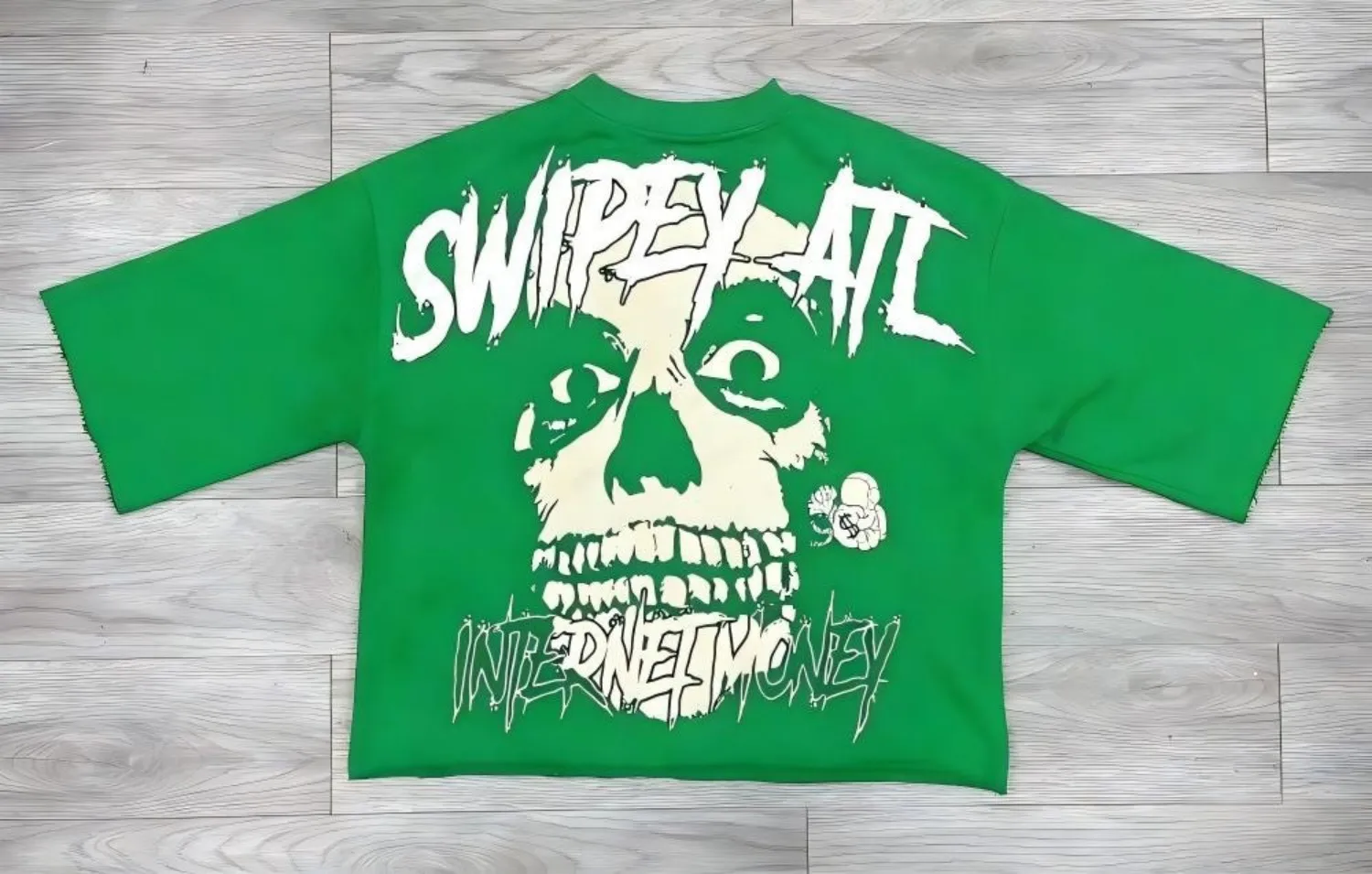European and American men's summer horror skull letter print comfortable and breathable round neck T-shirt outdoor street top view 4