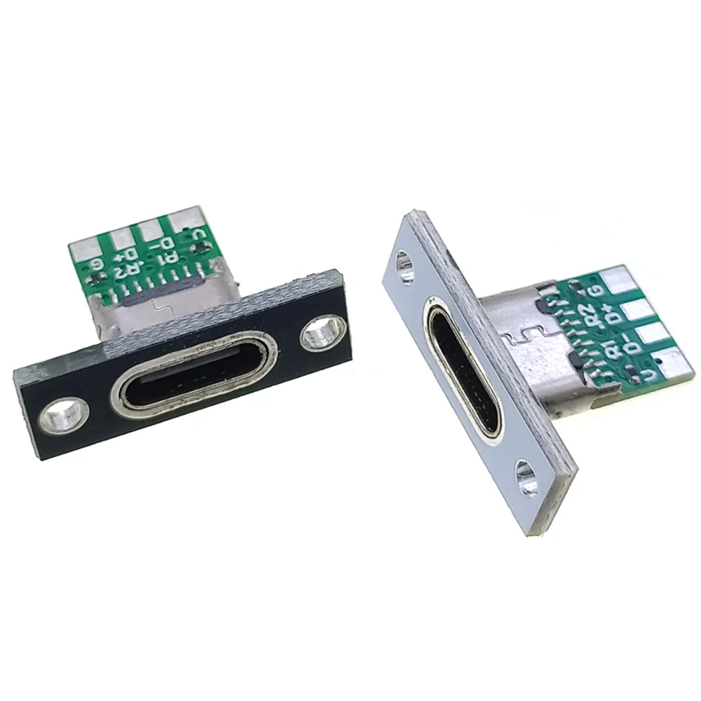 USB Socket 6Pin Type-C Panel Mounting Charging Interface USB-C Connector Jack Soundboxes Charging Port Small Appliances