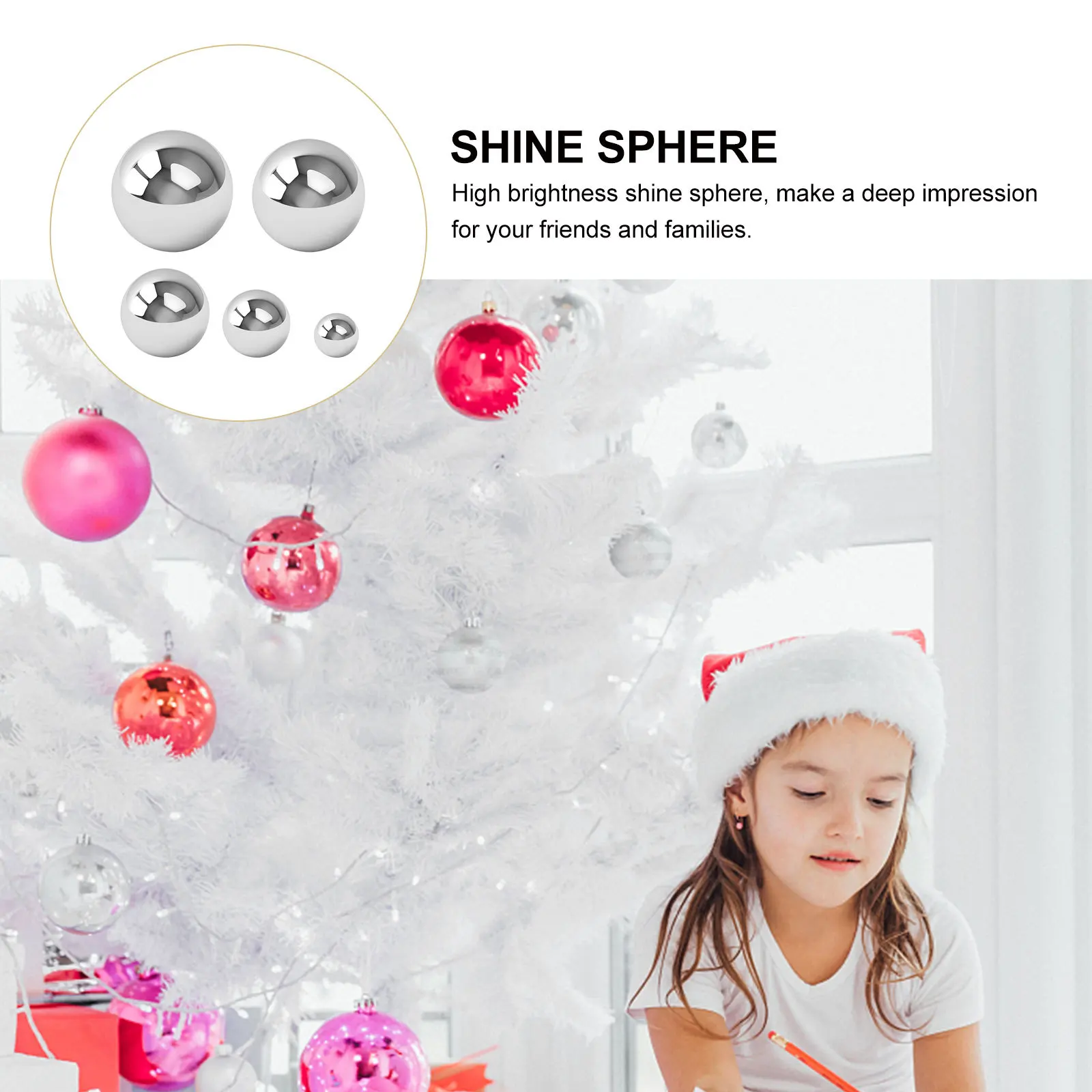 

5pcs Stainless Steel Solid Ball Mirror Polished Garden Sphere Home Office Decor Metal Ball Rust Proof Weather Resistant