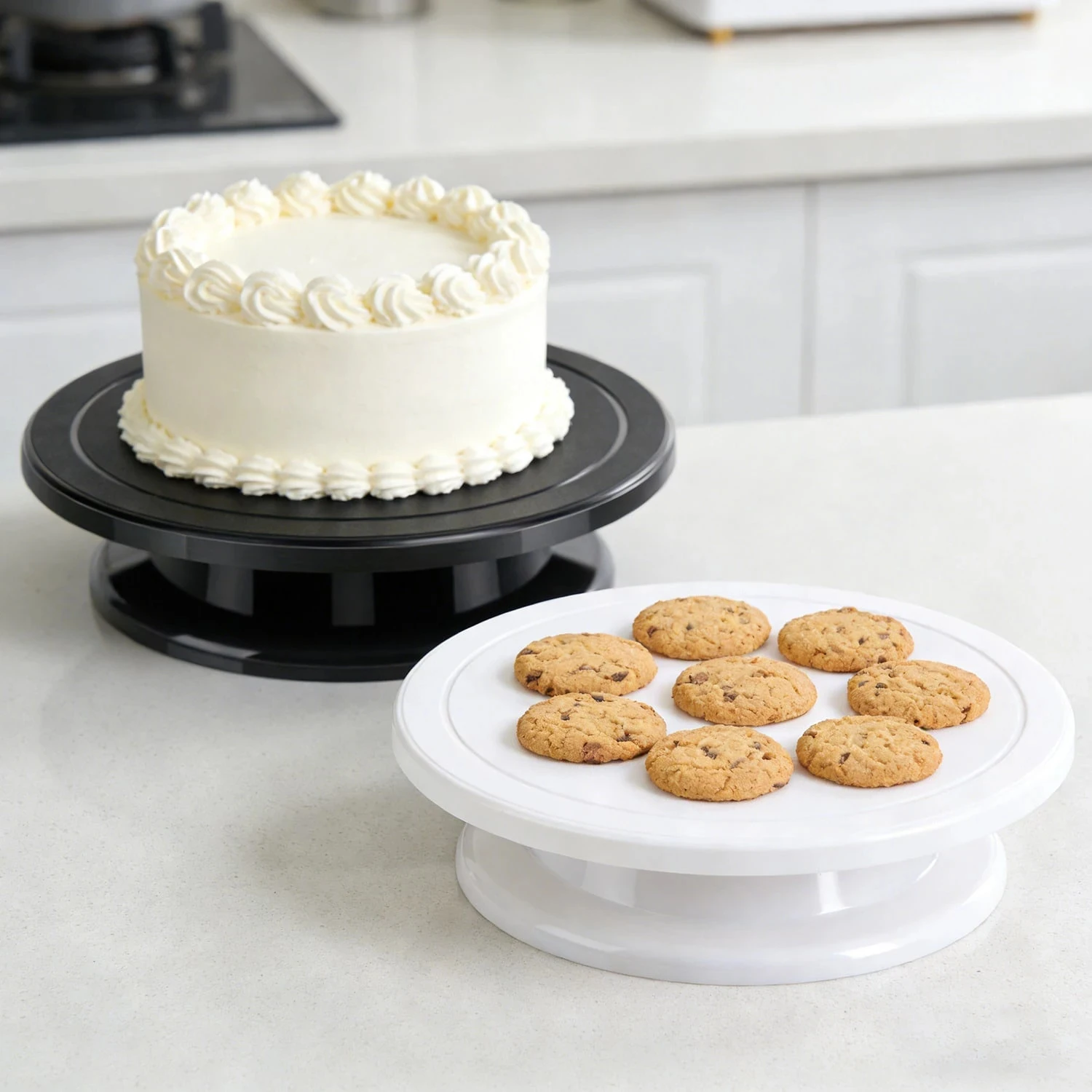 360-Grad-Drehbare Kuchenplatte - Langlebiges Backwerkzeug mit Stabiler Rotation | Unverzichtbares Backwerkzeug für Kuchen, Cupcakes und Gebäck, Ideal für Hausbacken und Partydekorationen, Kuchendekorationszubehör und Dekorative Kuchenständer – Detail 10