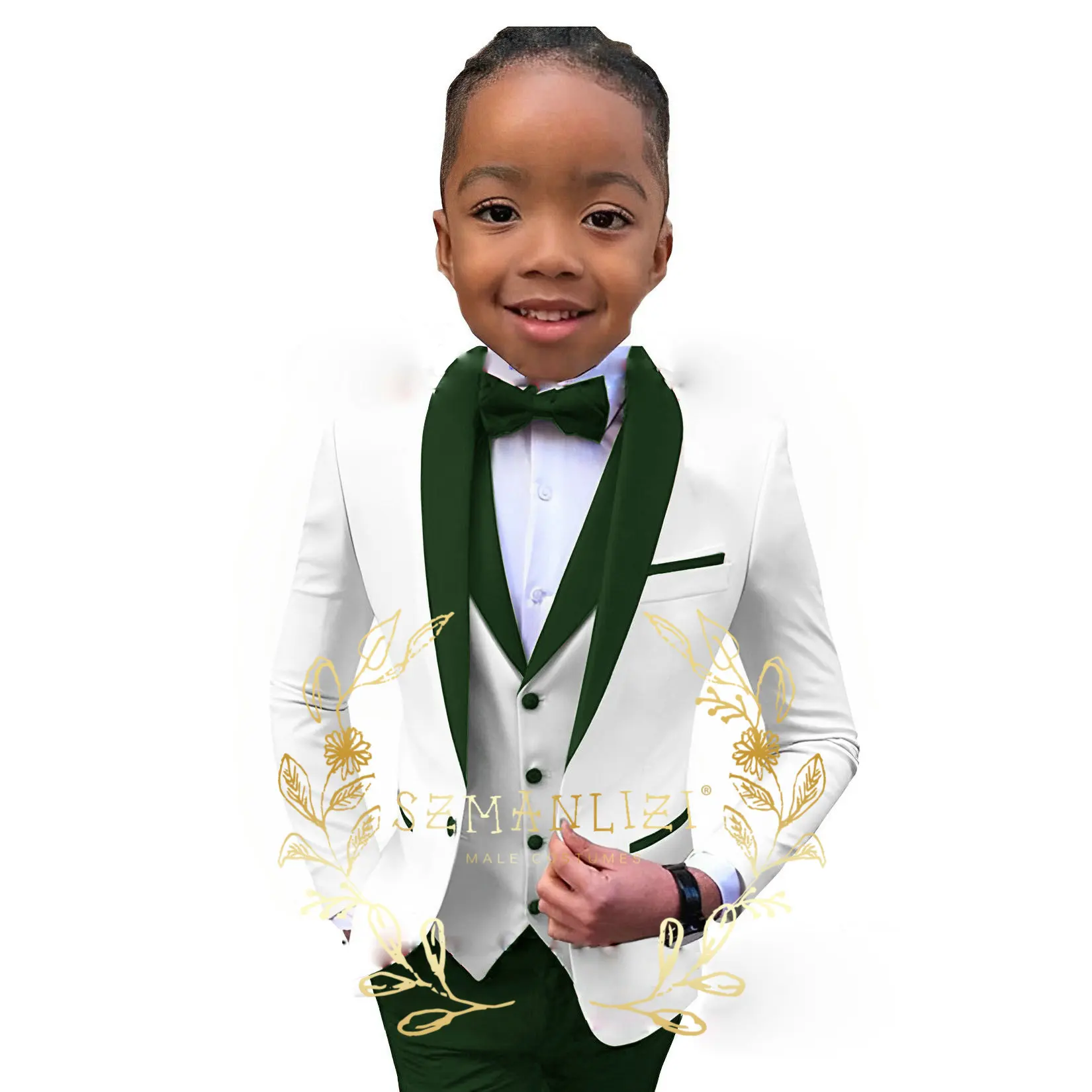 Boys Suit Wedding Tuxedo 3 Piece Shawl Collar Jacket Pants Vest Child Formal Blazer Set Slim Fit Outfit costume garcon mariage