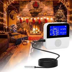 Fireplace Temperature and Humidity Sensor, WiFi Safety, Smart Indoor Hygrometer, Monitoring Detector for Fireplace, Alcohol Stov