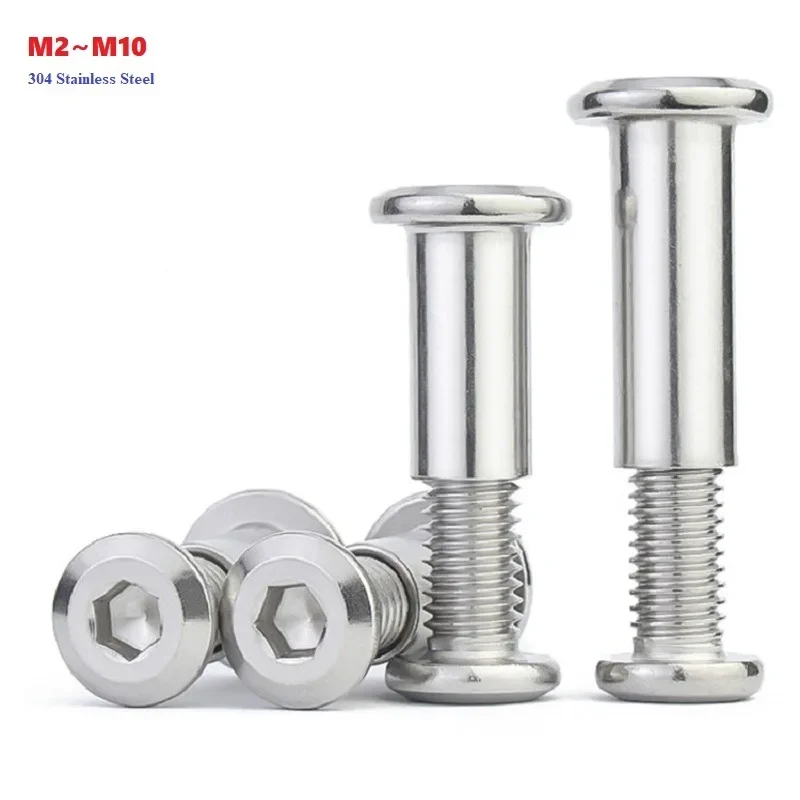 

304 Stainless Steel Flat Hex Hexagon Socket Head Furniture Rivet Connector Insert Joint Sleeve Cap Nut M2 M3 M4 M5 M6 M8 M10