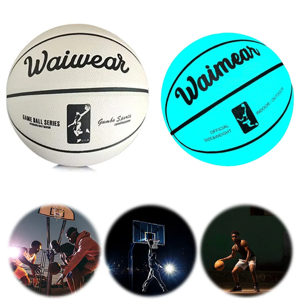 

Glow in The Dark Basketball Size 7 Training Basketball Cool Street Basketball Ball Gift for Boys Teenagers