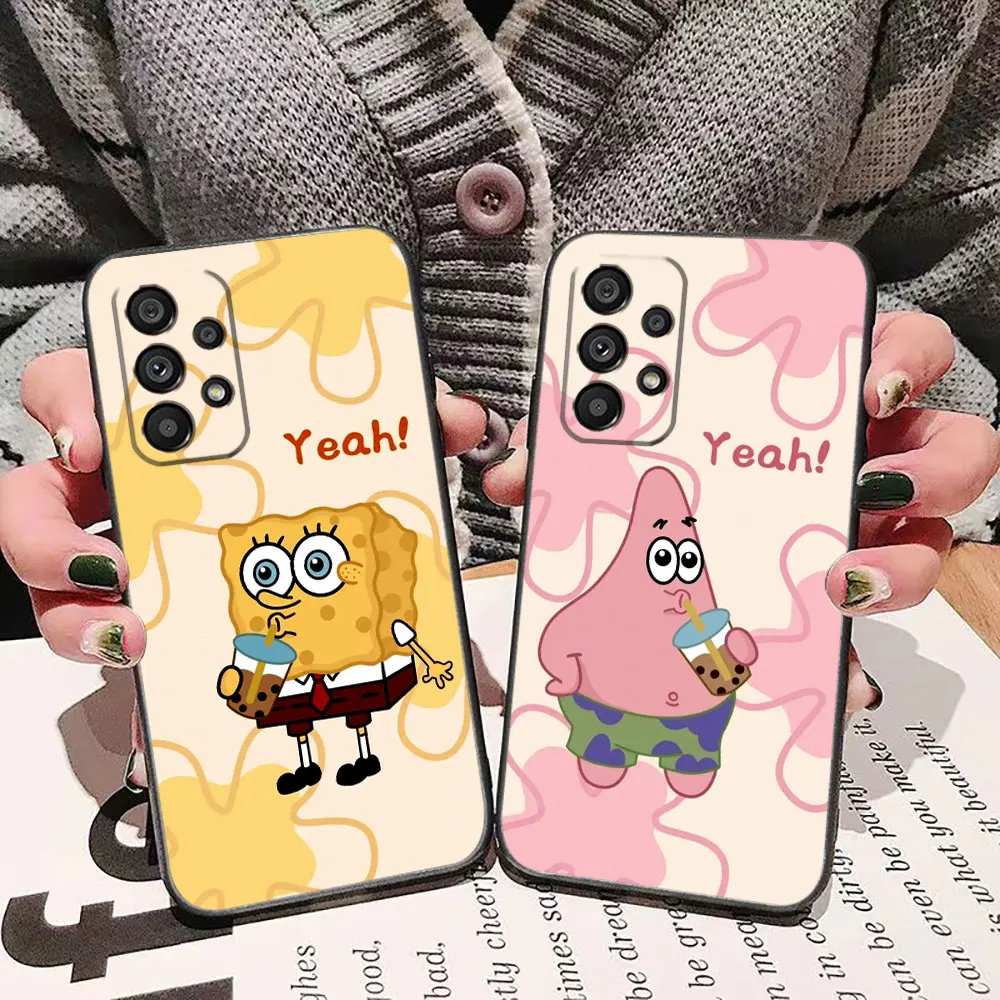 Cartoon S-SpongeBob S-SquarePants Phone Case For Samsung A12 A13 A14 A20S A21S A22 A23 A32 A33 A34 A35 A42 A51 A52 4G 5G Case