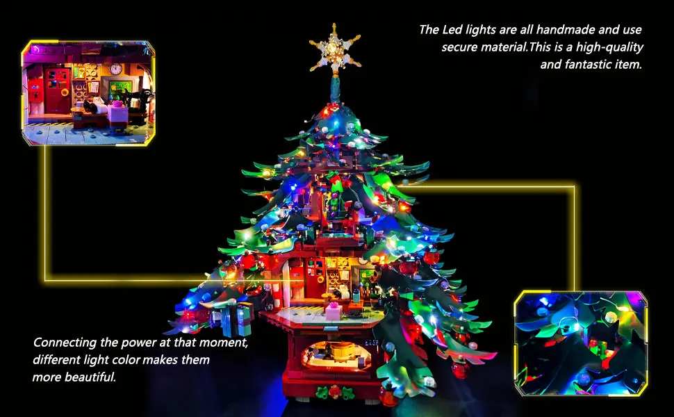 LYBMTWF LED-Beleuchtungsset, kompatibel mit Lego 41843 Weihnachtsbaum (Modellsteine NICHT im Lieferumfang enthalten) – Detail 2